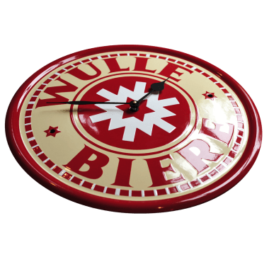 Wulle clock made of porcelain enamel; here you can see a beautiful example of the classic-style stencilling 
